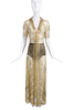 Marc Jacobs Iconic Gold Sheer "Kate Moss" Textured Dress Circa 1996