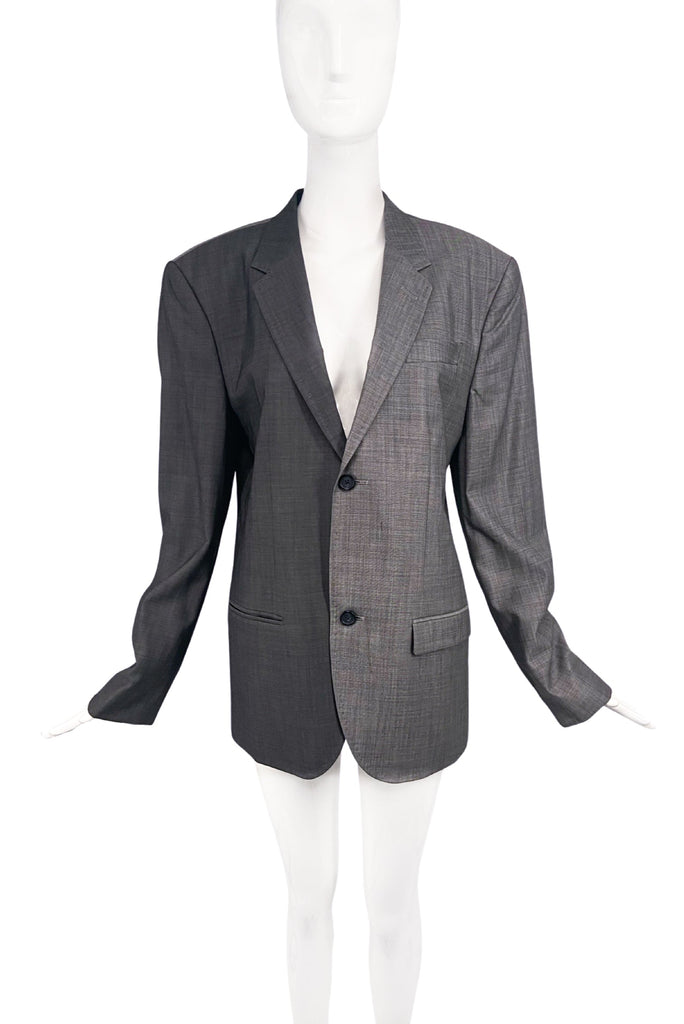 Marc Jacobs Grey Patchwork Two Tone Victor Victoria Blazer