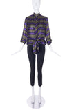 Marc Jacobs Purple and Gold Lurex Tie Front "Disco" Blouse SS2009