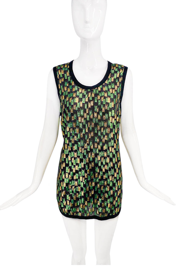 Marc Jacobs Green Gold Lurex Top Dress Spring 2009 Runway