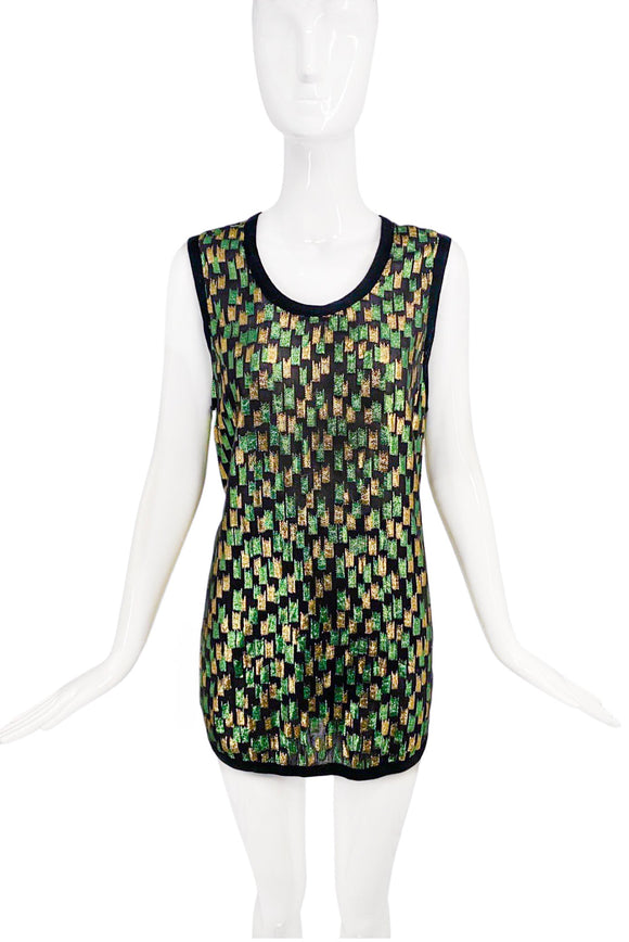 Marc Jacobs Green Gold Lurex Top Dress Spring 2009 Runway