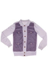 Marc Jacobs Purple Nylon and Knit Collared Cardigan