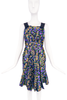 Marc Jacobs Multicolored Gold Green Purple Floral Lurex Shiny Dress