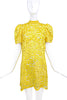 Marc Jacobs Bright Yellow Lace Mini Dress with Sequin Embellishment