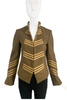 Marc Jacobs Green Khaki Military Band Leader Stripe Jacket