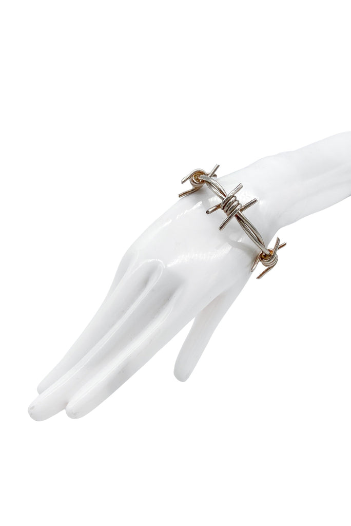 Maison Martin Margiela Silver Barb Wire with Spikes Bracelet