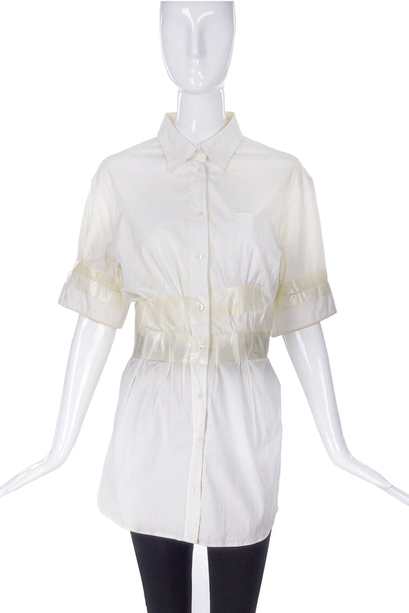 Maison Martin Margiela Clear Duct Taped Cinched Waist Shirt SS2009