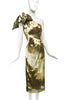 Maria Lucia Hohan Gold Silk One Shoulder Bow Asymmetric Gown Dress SOLD