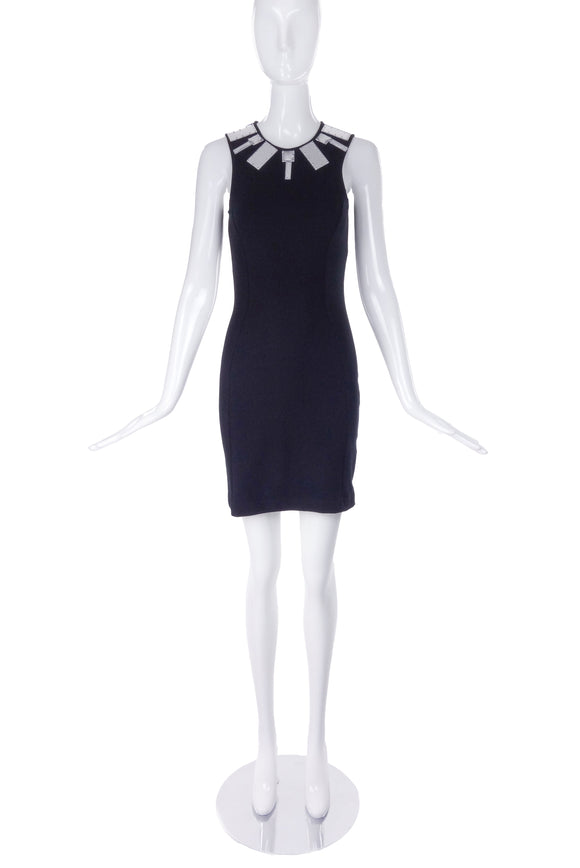 Markus Lupfer Black Dress with Mirror and Crystal Details