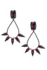 Mawi London Ruby Red Gunmetal Spiked Hoop Earrings