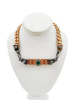 Mawi London Rose Gold Gunmetal Emerald Spike Necklace Choker
