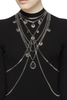 Alexander McQueen Silver Chain Crystal Multi Layer Harness Necklace Runway Spring 2019