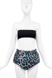 Meadham Kirchoff Blue Silver Leopard Mini Hot Shorts Runway Fall 2012