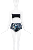 Meadham Kirchoff Blue Silver Leopard Mini Hot Shorts Runway Fall 2012