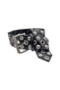Vintage Black Vinyl Belt with Metal Oversized Studs and Grommets