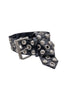 Vintage Black Vinyl Belt with Metal Oversized Studs and Grommets