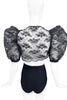Mimi Wade Black Lace Balloon Sleeve Bolero Crop Jacket