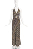 Missoni Brown Zig Zag Stripe Lurex Metallic Print Top and Skirt Set