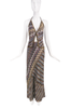 Missoni Brown Zig Zag Stripe Lurex Metallic Print Top and Skirt Set