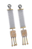 Missoni Silver Gold Chain Mesh Dangling Long Earrings