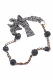 Missoni Black & White Fabric Black Sequin Sputnik Ball Necklace