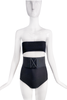 Miu Miu Black Leather and Elastic Corset Belt