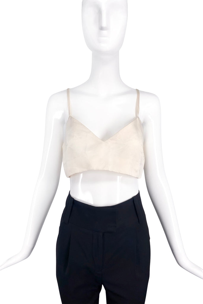 Miu Miu Ivory White Oversize Bralette Satin Top SS2013