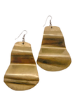 Vintage Bronze Gold Modernist Polly Maggoo Wave Metal Earrings