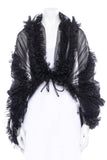 Molly Goddard Black Tulle Ruffle Sheer Versatile Cape Hood Cloak Cardigan Jacket