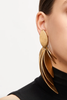 Monies Gold Palm Leaf Statement Earrings