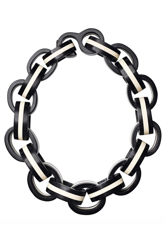 Monies Black and White Graphic Necklace