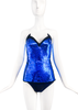 Mugler Blue Sequin Horned Bustier Neckline Corset Resort 2018