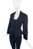 Thierry Mugler Black Peplum Rib Cage Corset Detail Power Blazer