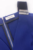 Mugler Navy Blue Mini Dress with Silver Hard Ware Details