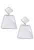 Mugler Silver Metal Trapezoid Futuristic Earrings