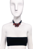 Nina Ricci Obsidian Shard Necklace with Red and Orange Crystal Beads FW2009
