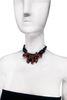 Nina Ricci Obsidian Shard Necklace with Red and Orange Crystal Beads FW2009