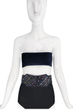 Nina Ricci Black with Multi-Color Beaded Corset Belt