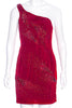 Nina Ricci Red One Shoulder Mini Dress with Crystal Embellishment FW2009