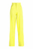 NineMinutes Italy Neon Yellow Satin Criss Cross Crop Suit Top
