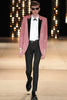Saint Laurent Paris Red Glitter Structured Tuxedo Dress Jacket FW2014