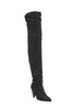 Office London Black Suede Thigh High Slouch Boots Size US 11