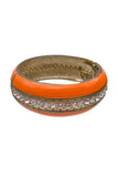 Vintage Orange Enamel Crystal Bracelet