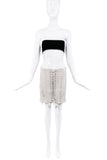 Oresund Iris White Lace Up Corset Bondage Skirt