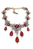 Oscar de la Renta Crystal and Ruby Statement Necklace - BOUTIQUE PURCHASE PRICE