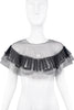 Oscar De La Renta Black Mesh Lace Capelet