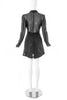 Ozbek Black Mesh Tulle Jacket and Mini Skirt Suit