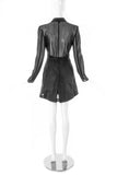 Ozbek Black Mesh Tulle Jacket and Mini Skirt Suit