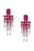 Area Pink Gradient Crystal Gemstone Chandelier Earrings