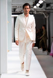 Sies Marjan White Heavy Satin Tuxedo Bianca Jagger Blazer
